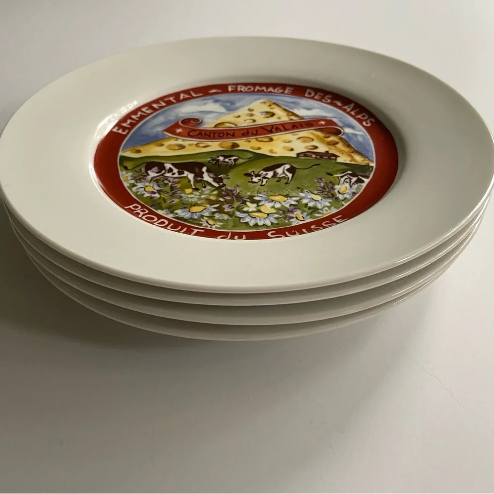 Restoration Hardware Plates Cheese theme appetizers BRIE Classic Cheese 7.5